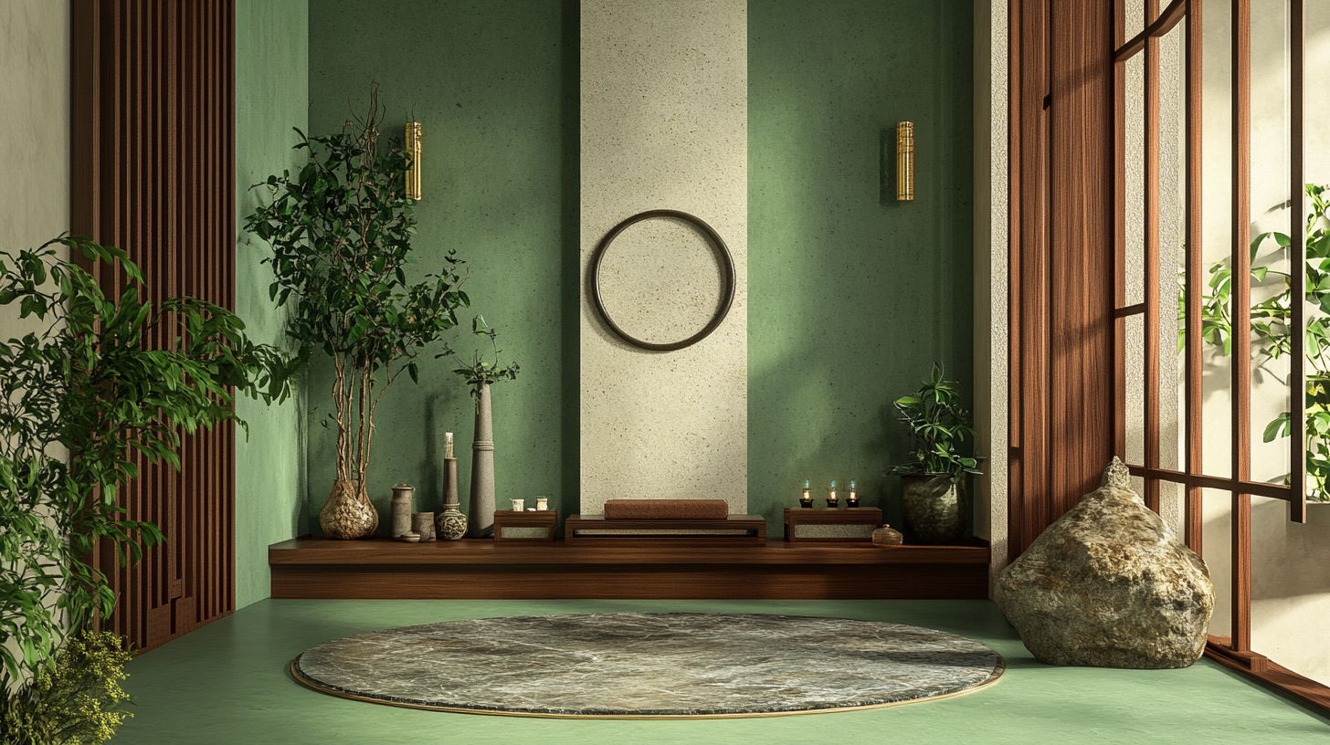 Buildiyo-Green Minimalist Pooja Room Design (4)