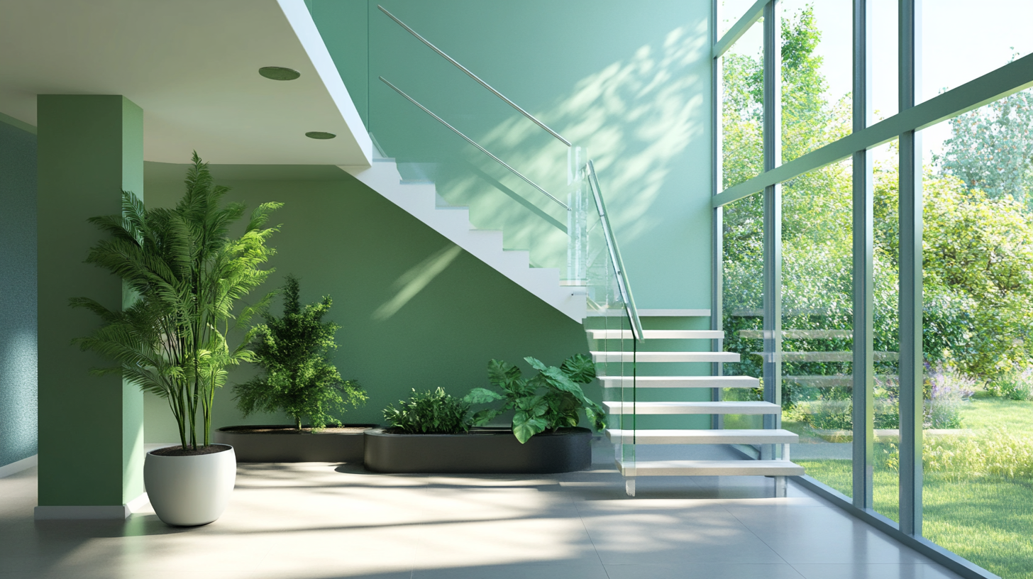 reen Modern L-Shaped Staircase Design