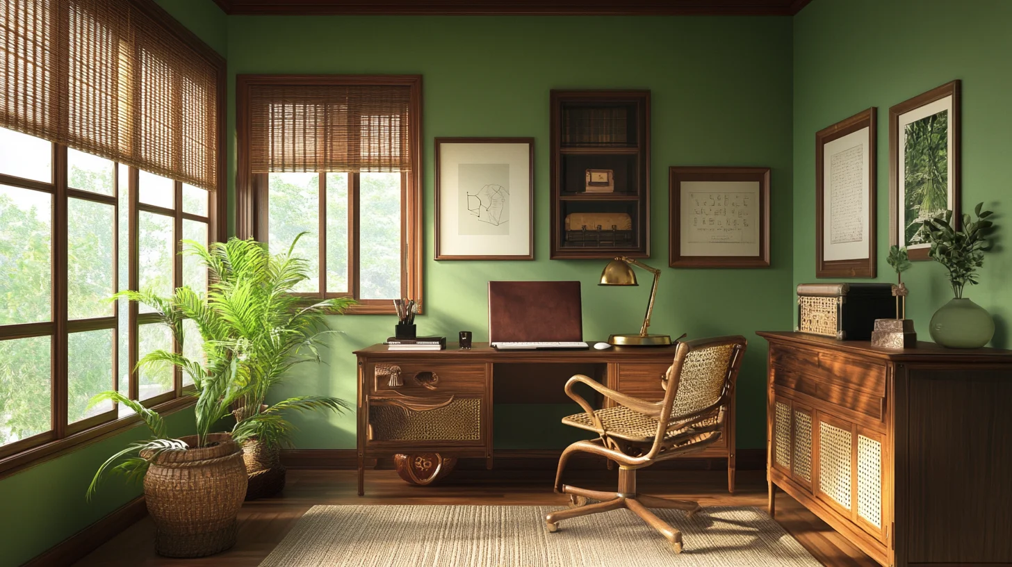 Buildiyo-Green Traditional Study Room Design (3)