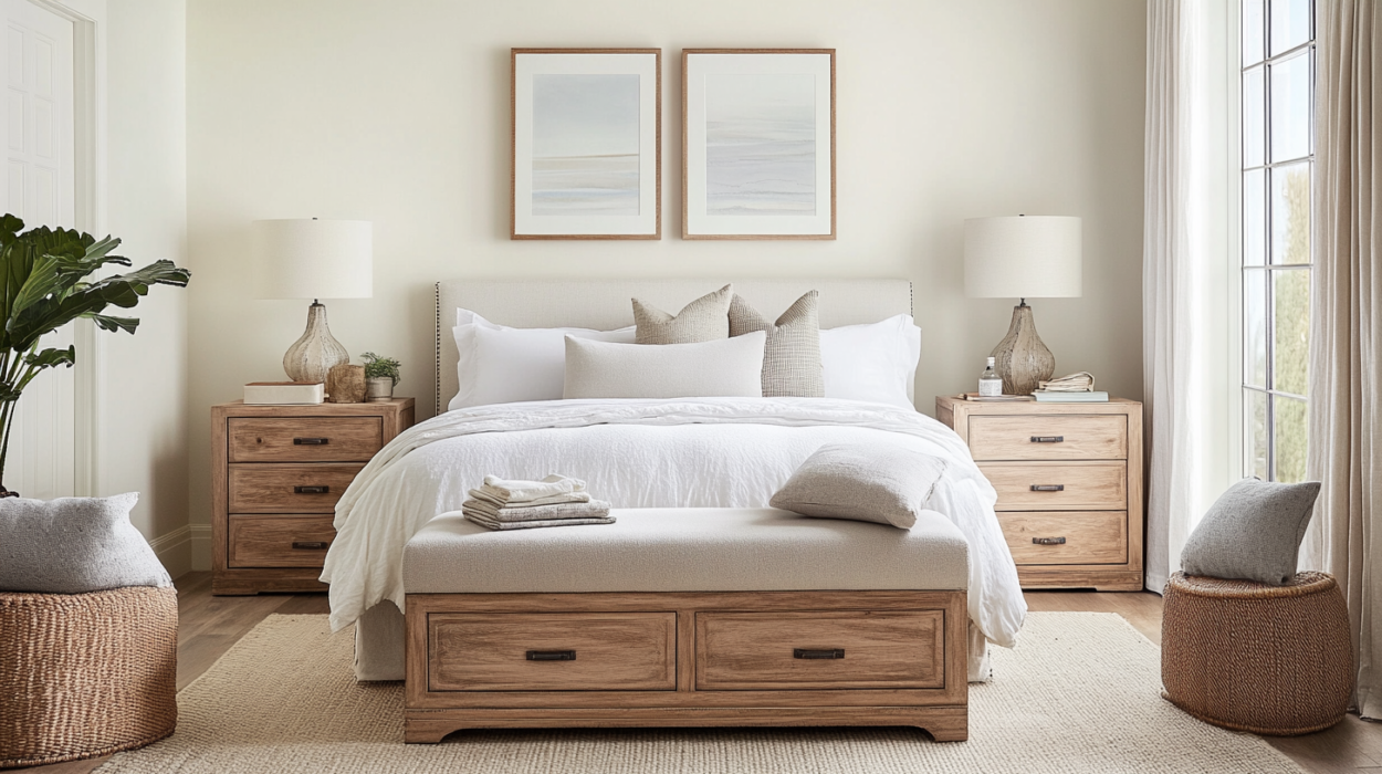 Industrial White Master Bedroom