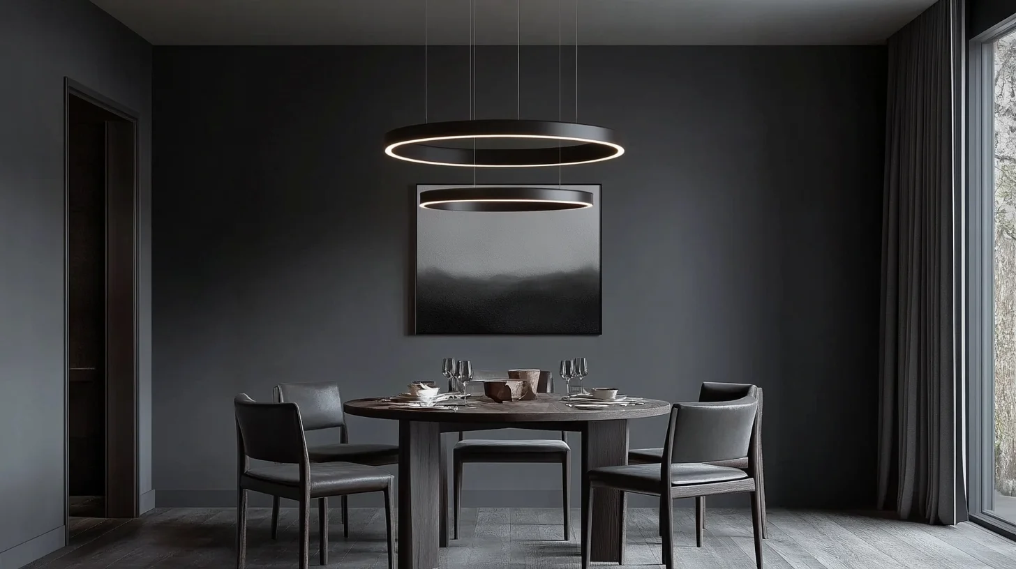 Minimalist Grey Wall Paint Design for Dining Room