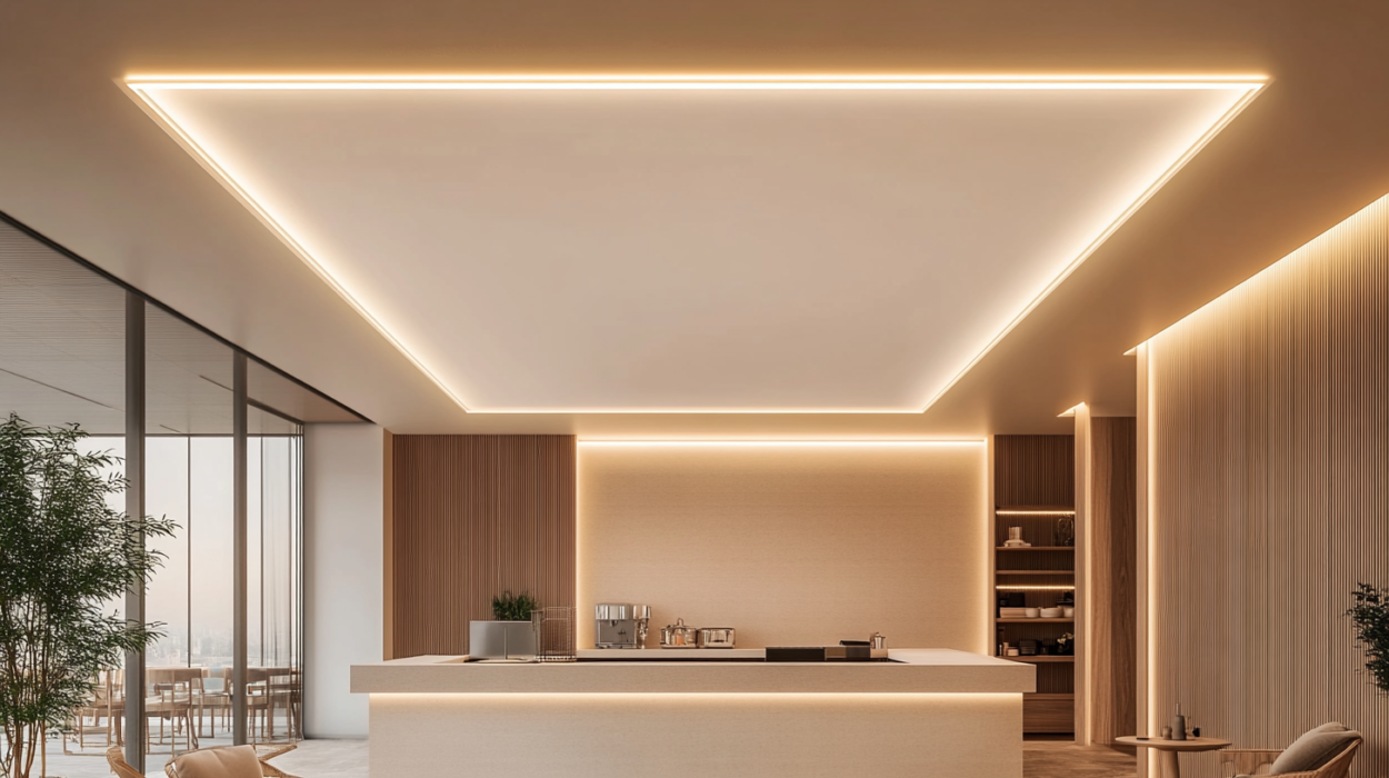 Minimalist Peripheral Wooden False Ceiling Design
