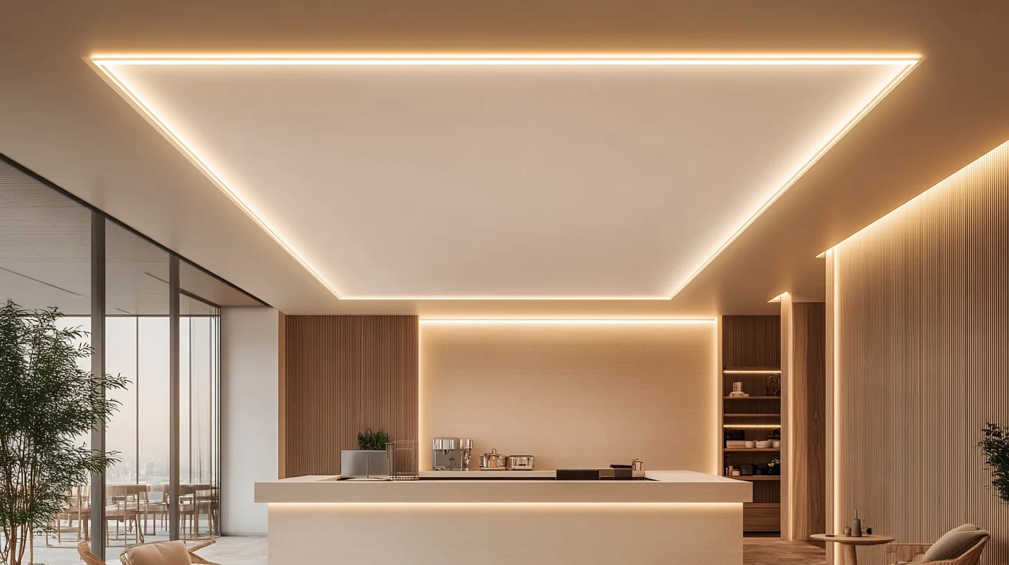 Minimalist Peripheral Wooden False Ceiling Design