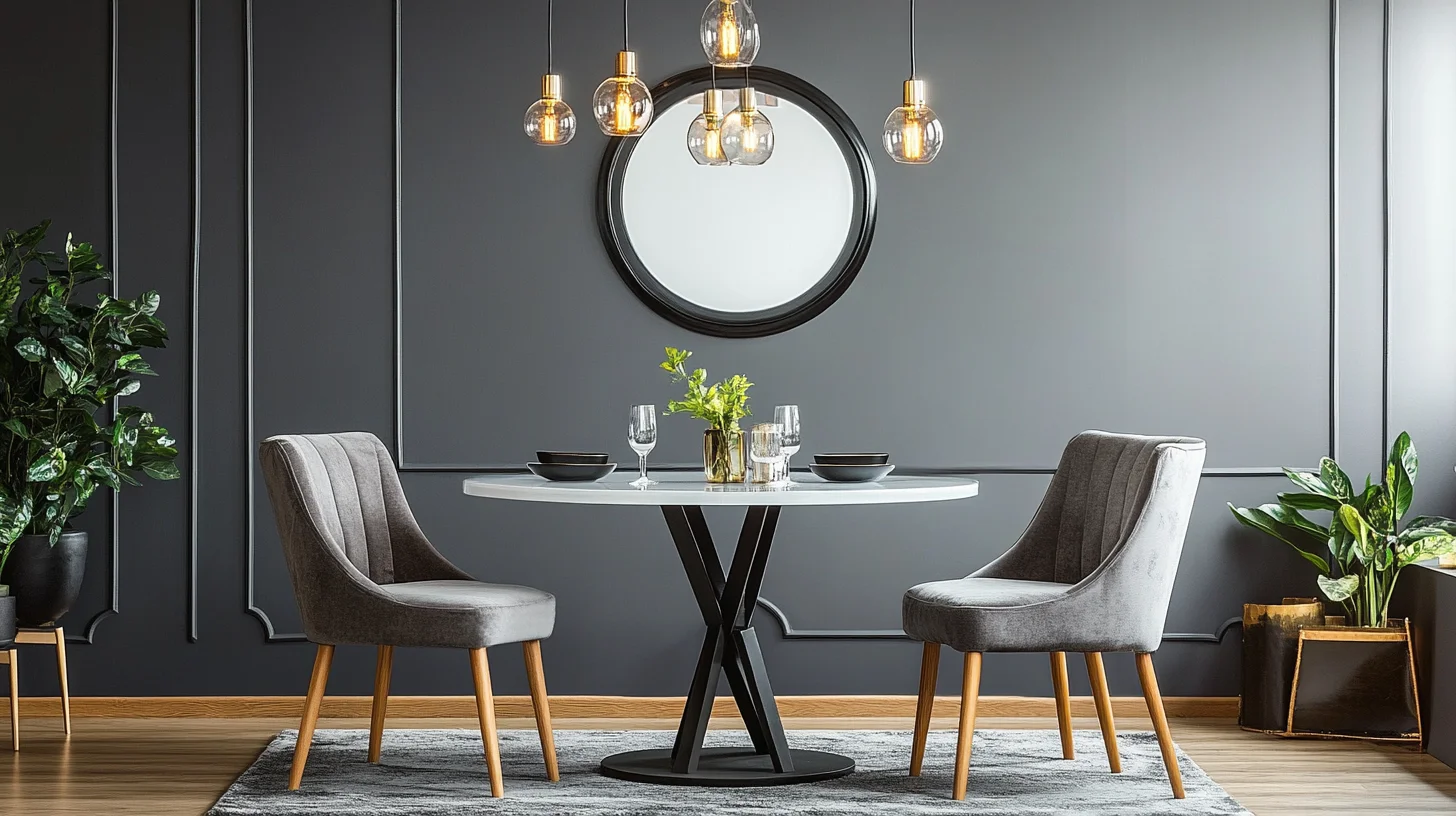 Modern Grey Wall Paint Design for Dining Room
