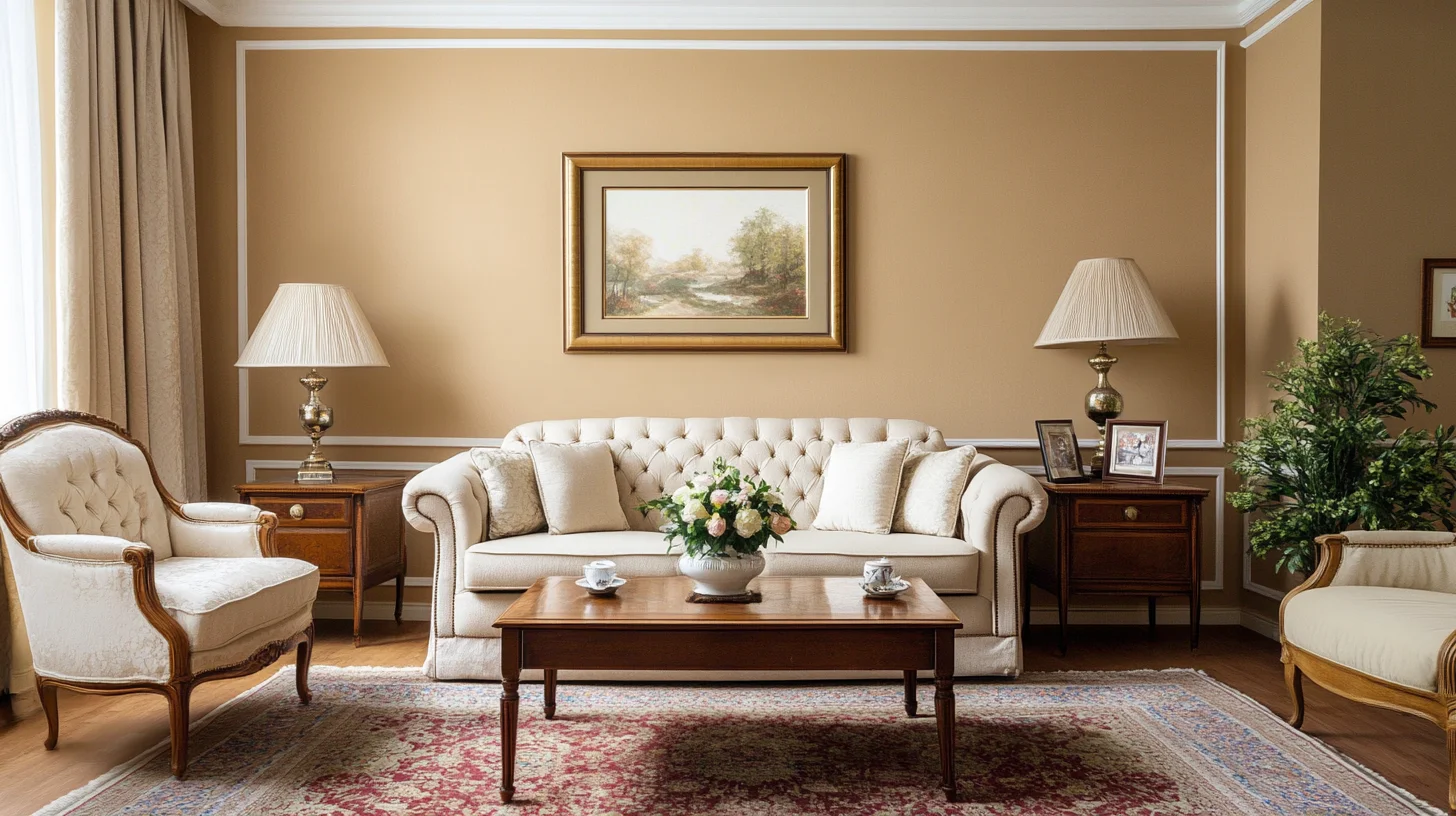 raditional-Beige-Wall-Paint-Design-for-Living-Room