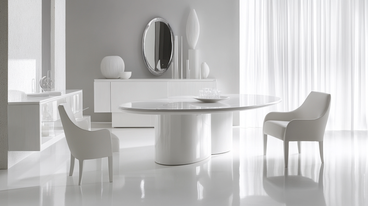 White Contemporary Dining Room Design