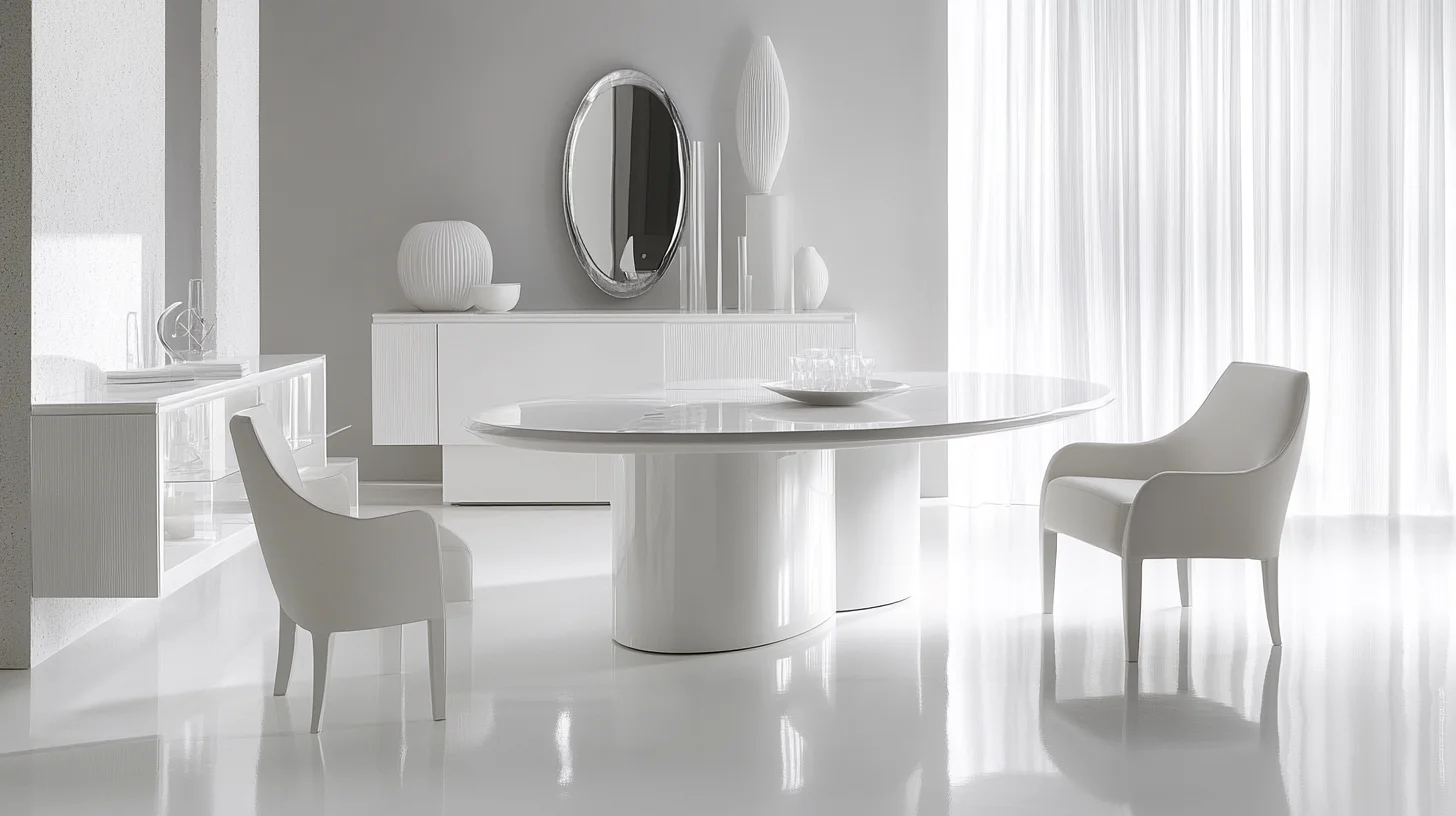 White Contemporary Dining Room Design