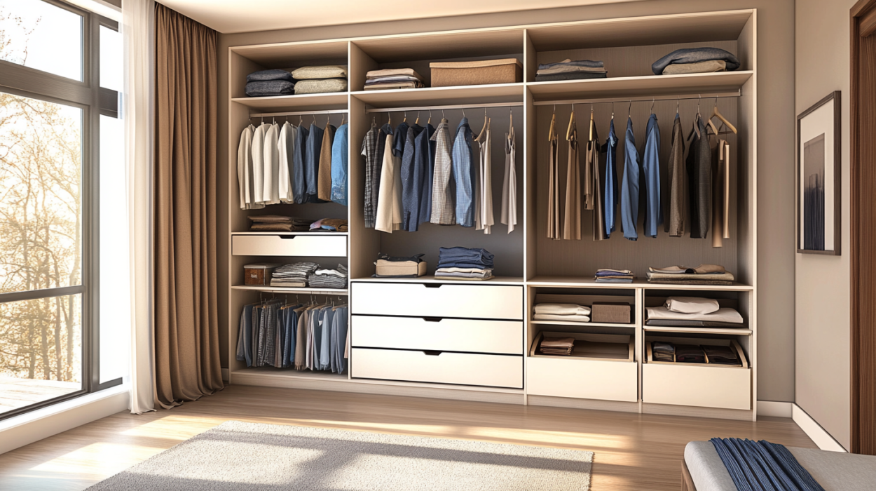 Buildiyo White Hinged Scandinavian Wardrobe Design