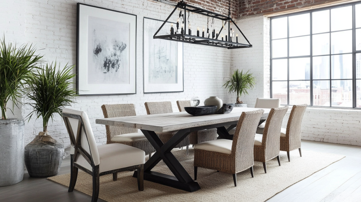 Buildiyo White Industrial Dining Room Design (1)