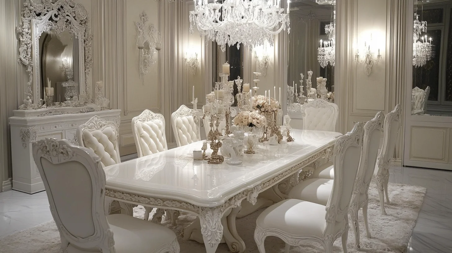 White Minimalist Dining Room Design