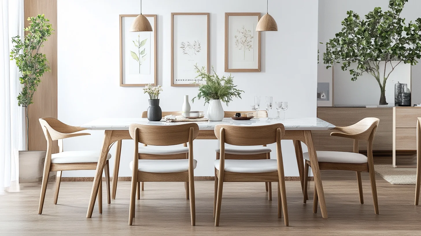 White Scandinavian Dining Room Design