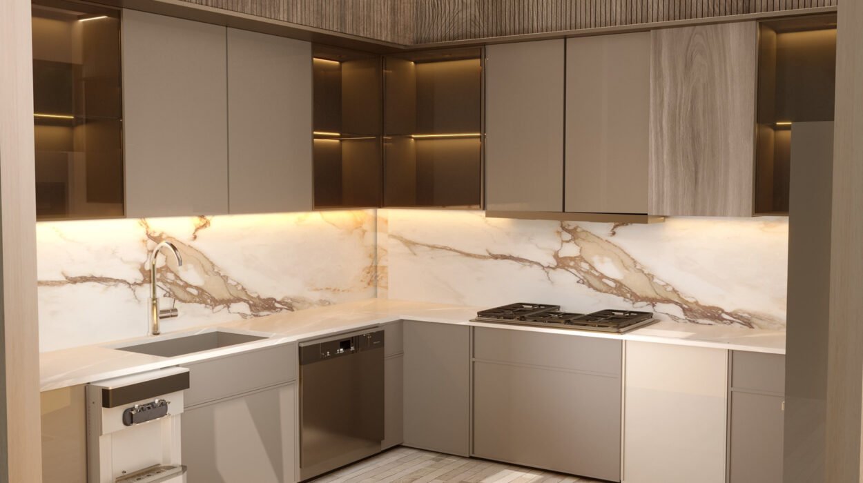 L-Shaped Modular Kitchen Design in White