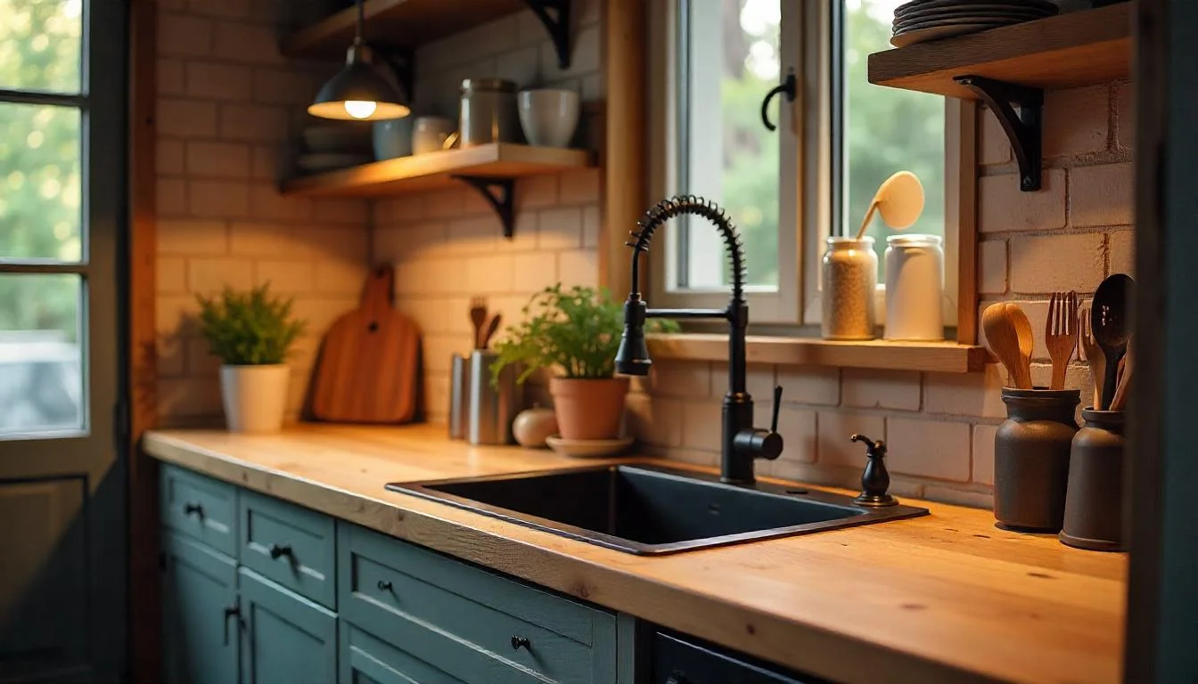 Rustic Black Stainless Steel Kitchen Sink with Single