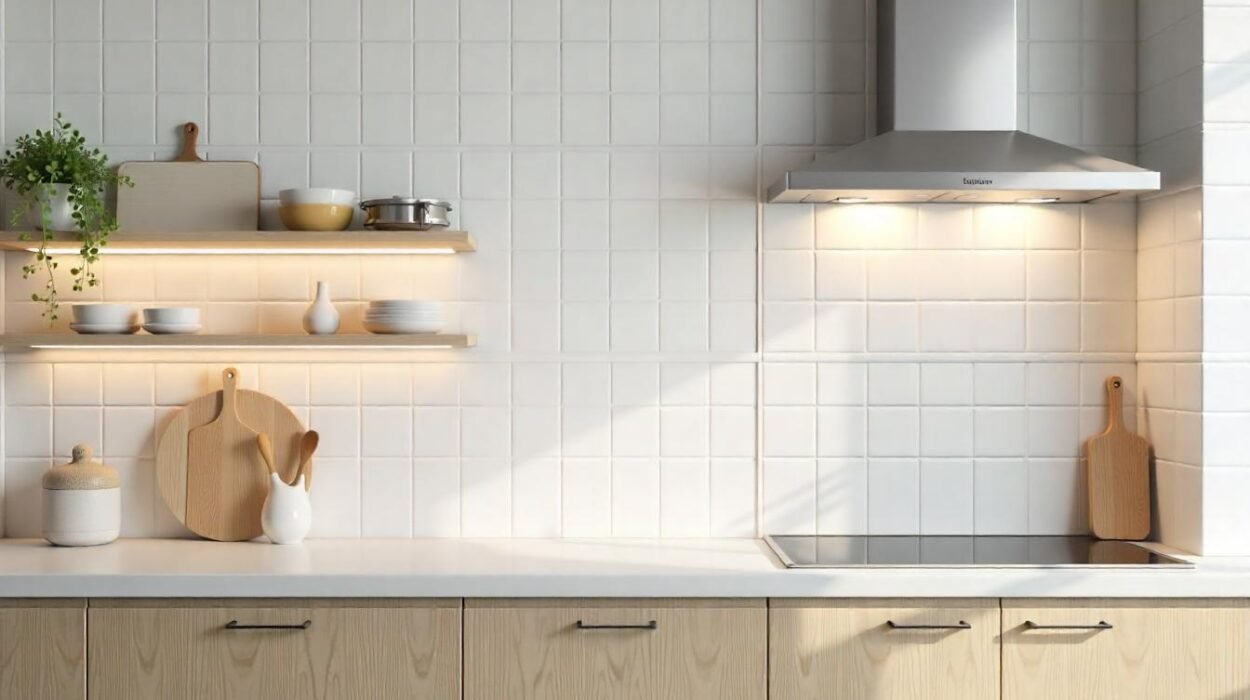White Modern Ceramic Kitchen Wall Tile Design