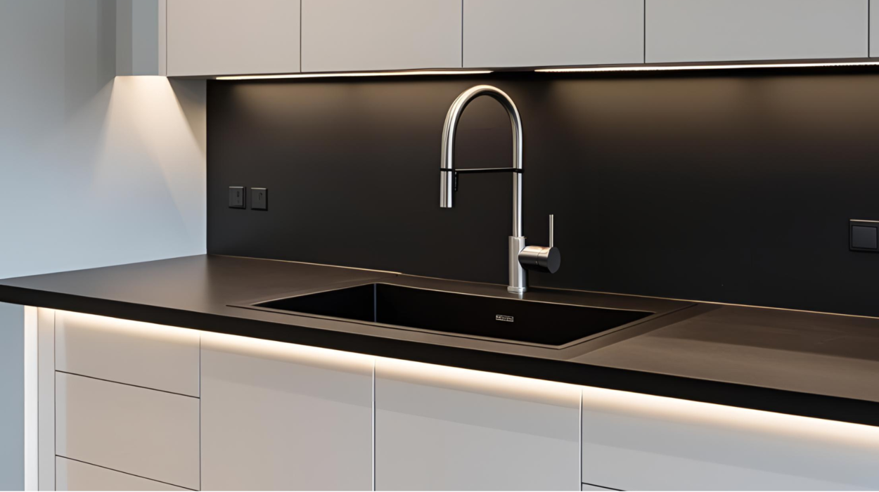 comdempary kitchen sink black