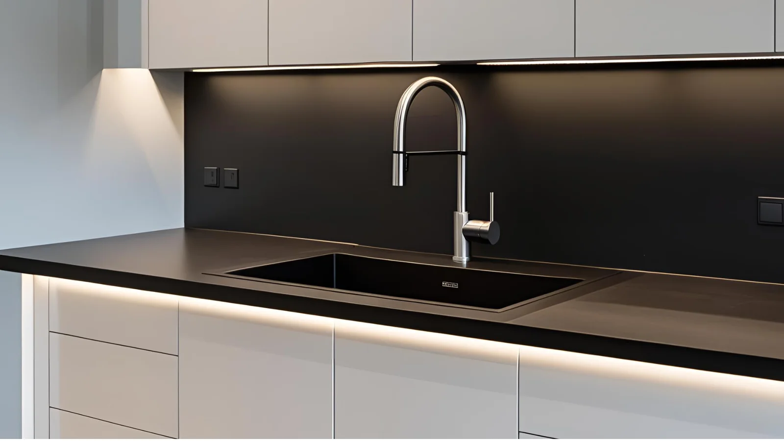 comdempary kitchen sink black