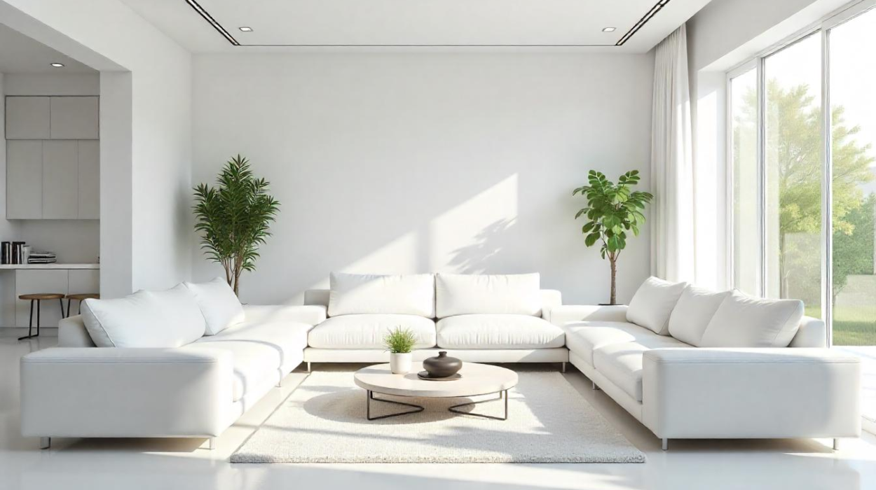 modern white living room