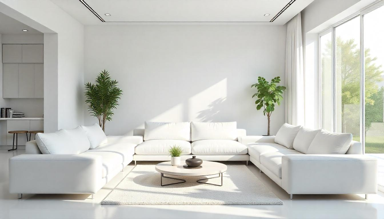 modern white living room