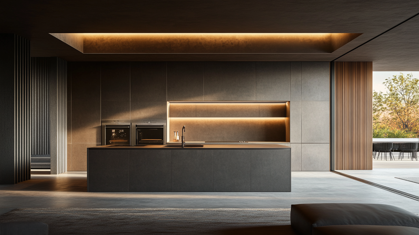 Sleek Grey Modular Kitchen