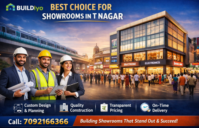 Best Construction Company for Showroom Projects in T Nagar – Why Buildiyo Leads the Way