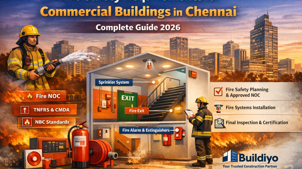 Fire Safety Requirements for Commercial Buildings in Chennai – Complete Guide 2026 Fire Safety Requirements for Commercial Buildings in Chennai – Complete Guide 2026